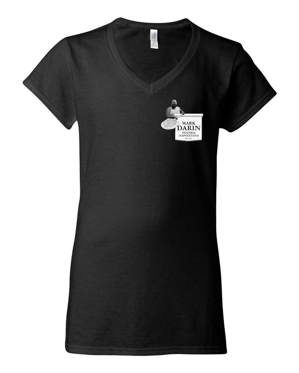 Mark Darin Pizza Tribute Womens V-Neck T-shirt
