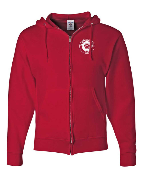 E.C. Stevens Elementary School Circle Logo Adult Zip-Up Hooded Sweatshirt