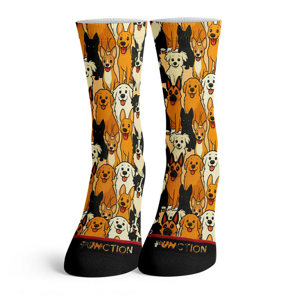 Perfect Imperfections Rescue & Sanctuary Dog Collage Unisex Adult Crew Socks Fits Size 6-12