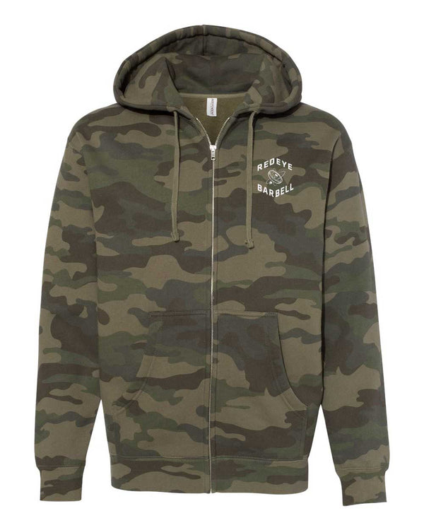 Redeye Crossfit Camo White Logo Unisex Heavyweight Full-Zip Hooded Sweatshirt