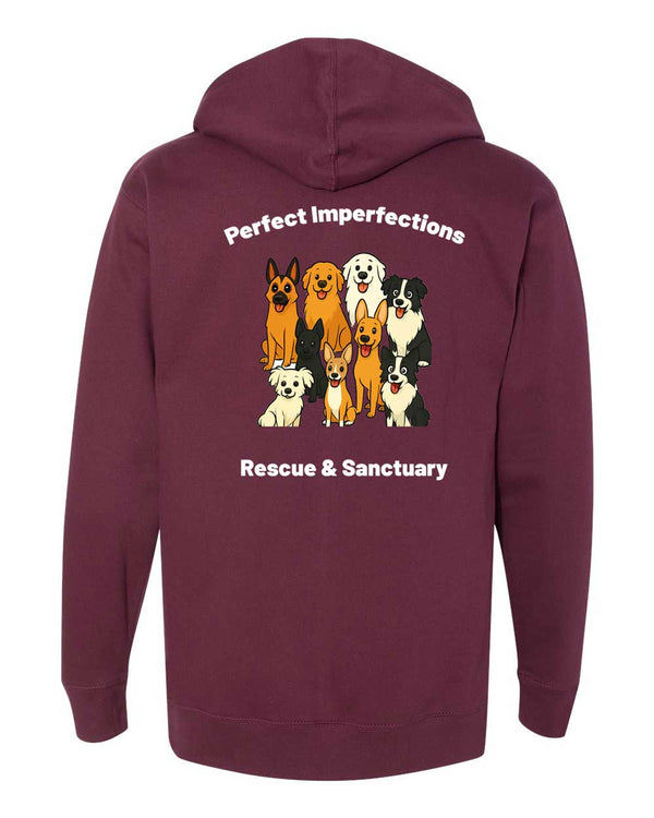 Perfect Imperfections Rescue & Sanctuary Dog Collage Unisex Hooded Sweatshirt