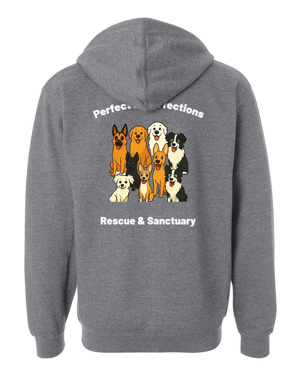 Perfect Imperfections Rescue & Sanctuary Dog Collage Unisex Zip Up Hooded Sweatshirt